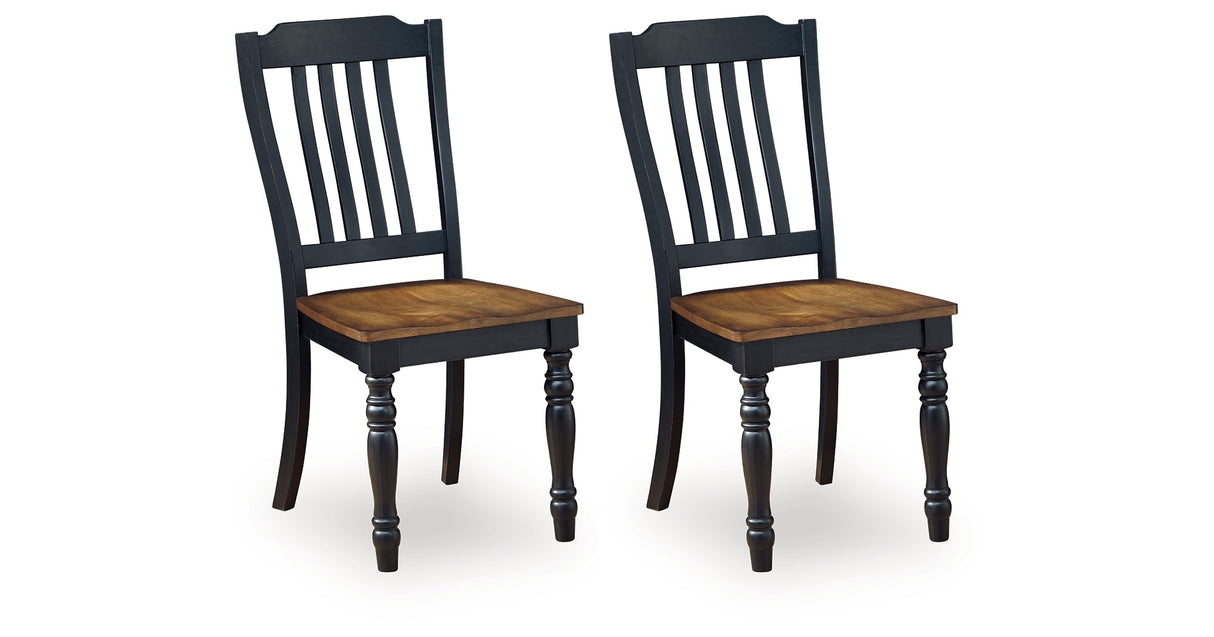 Clorazi Black/Brown Dining Chair, Set of 2 by Ashley at Eve Furniture