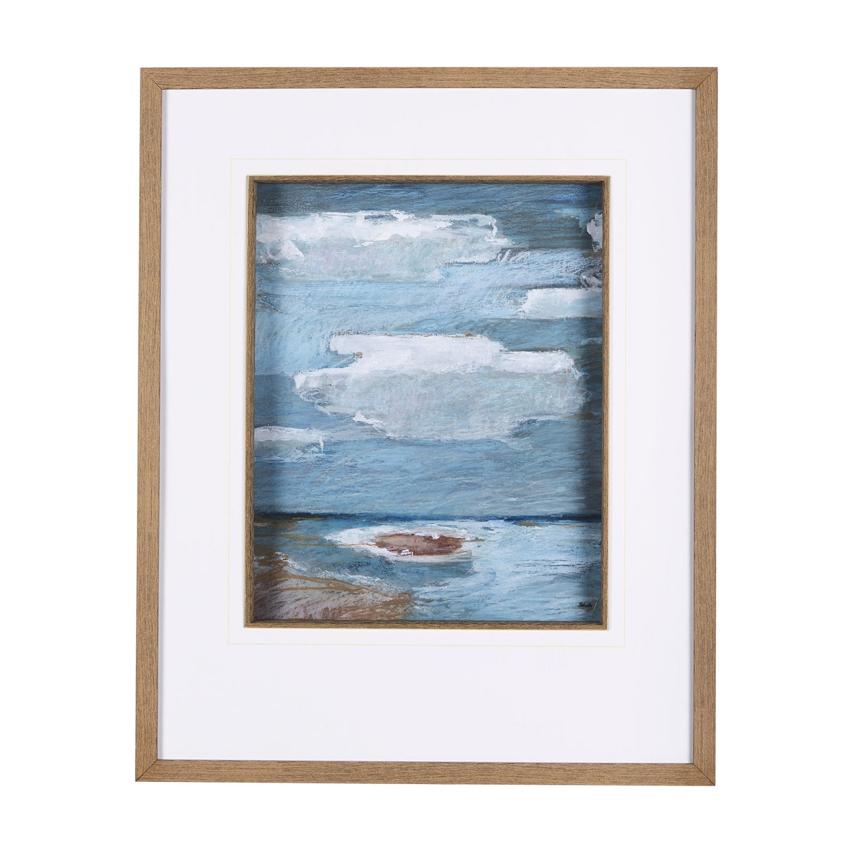 Cloud Bay I by Mercana Studio a Hand Embellished Textured Framed Art Print Matted under Glass by Mercana at Eve Furniture