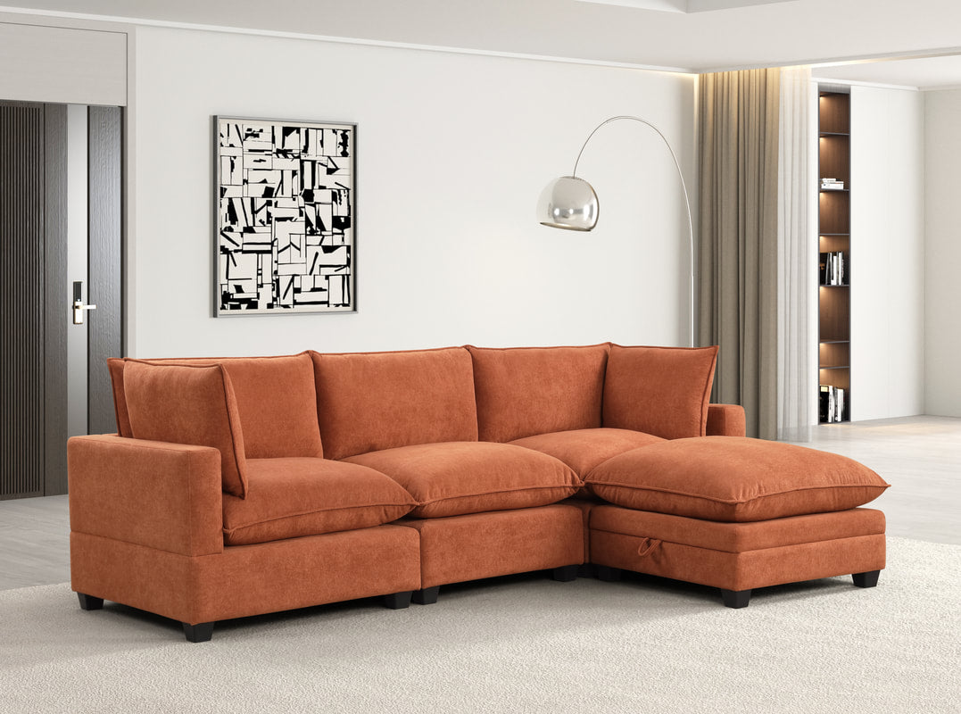 Cloud Rust Modular Performance Fabric Sectional by Happy Homes at Eve Furniture
