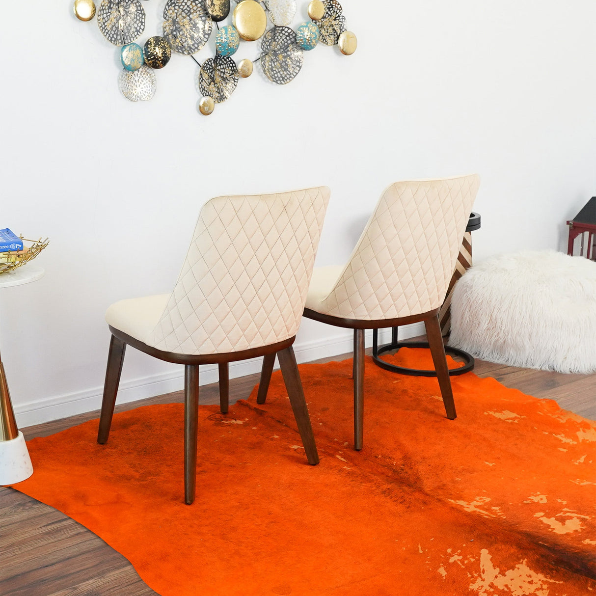 Clove Beige Velvet Dining Chair (Set Of 2) by Ashcroft Imports at Eve Furniture