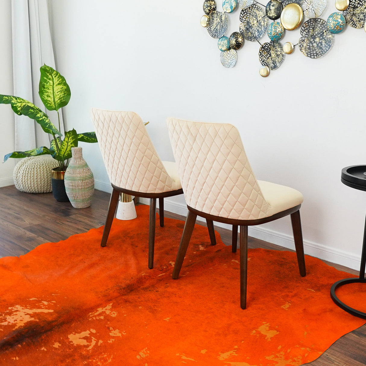 Clove Beige Velvet Dining Chair (Set Of 2) by Ashcroft Imports at Eve Furniture