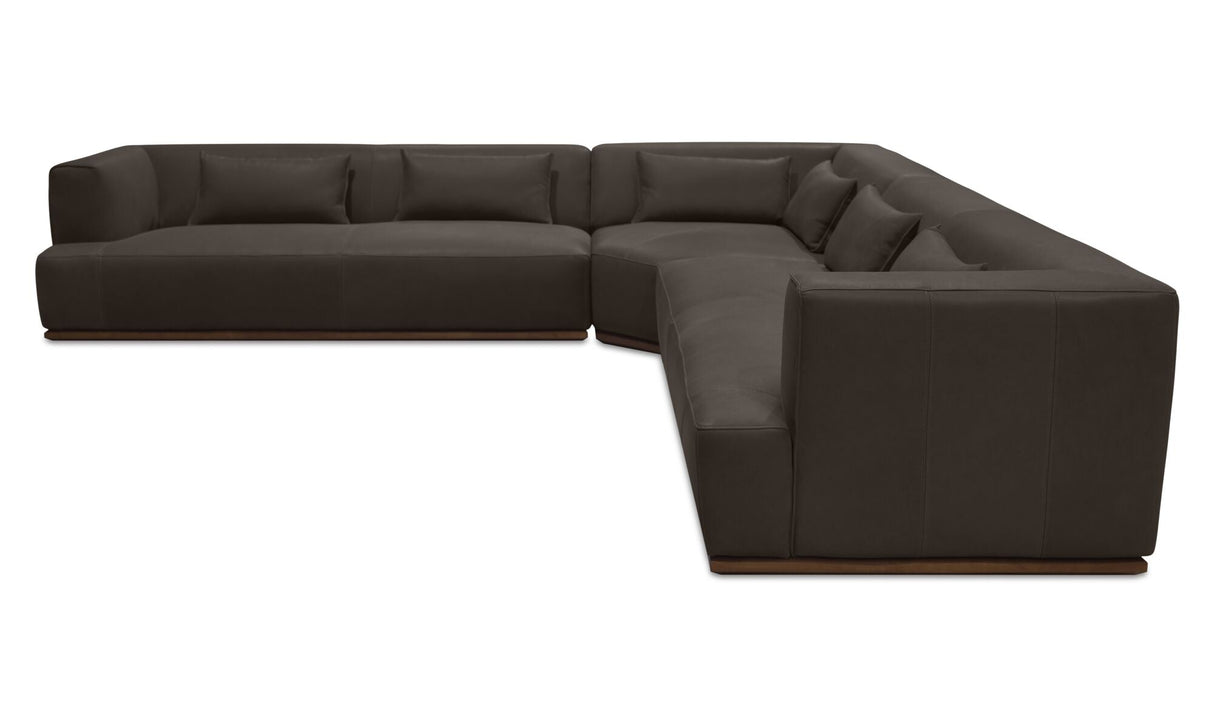 Clove L-Shaped Sectional Deep Brown by Moe's Home at Eve Furniture