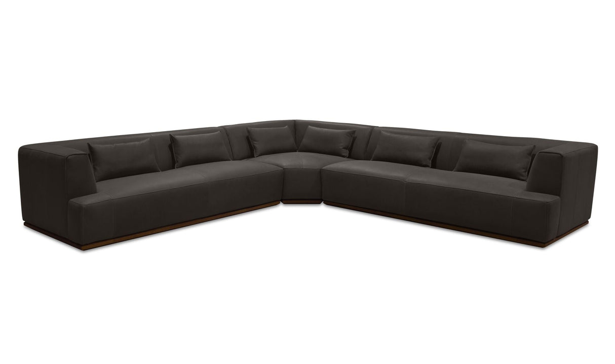 Clove L-Shaped Sectional Deep Brown by Moe's Home at Eve Furniture