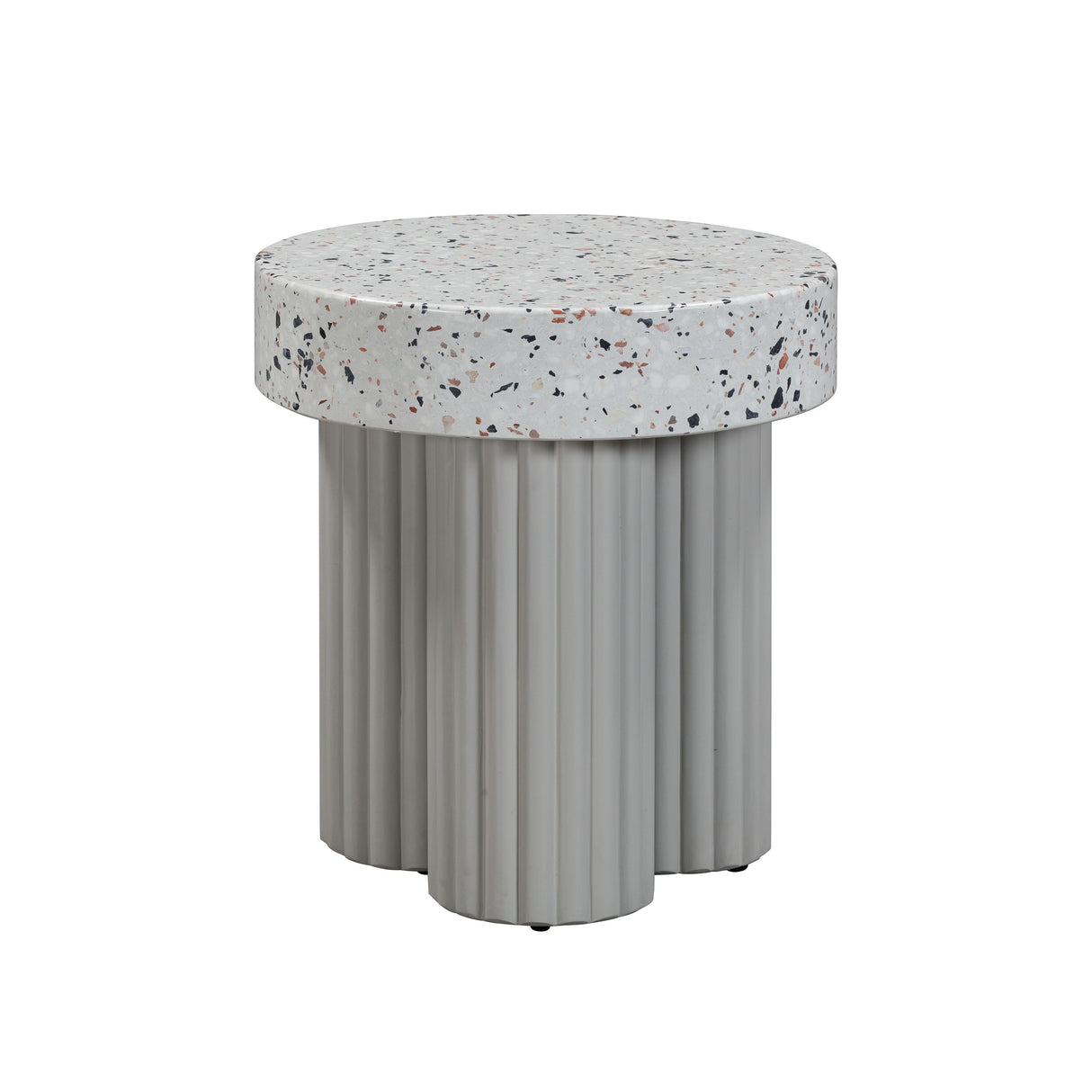 Clover Faux Terrazzo Indoor / Outdoor Round Side Table by TOV Furniture at Eve Furniture