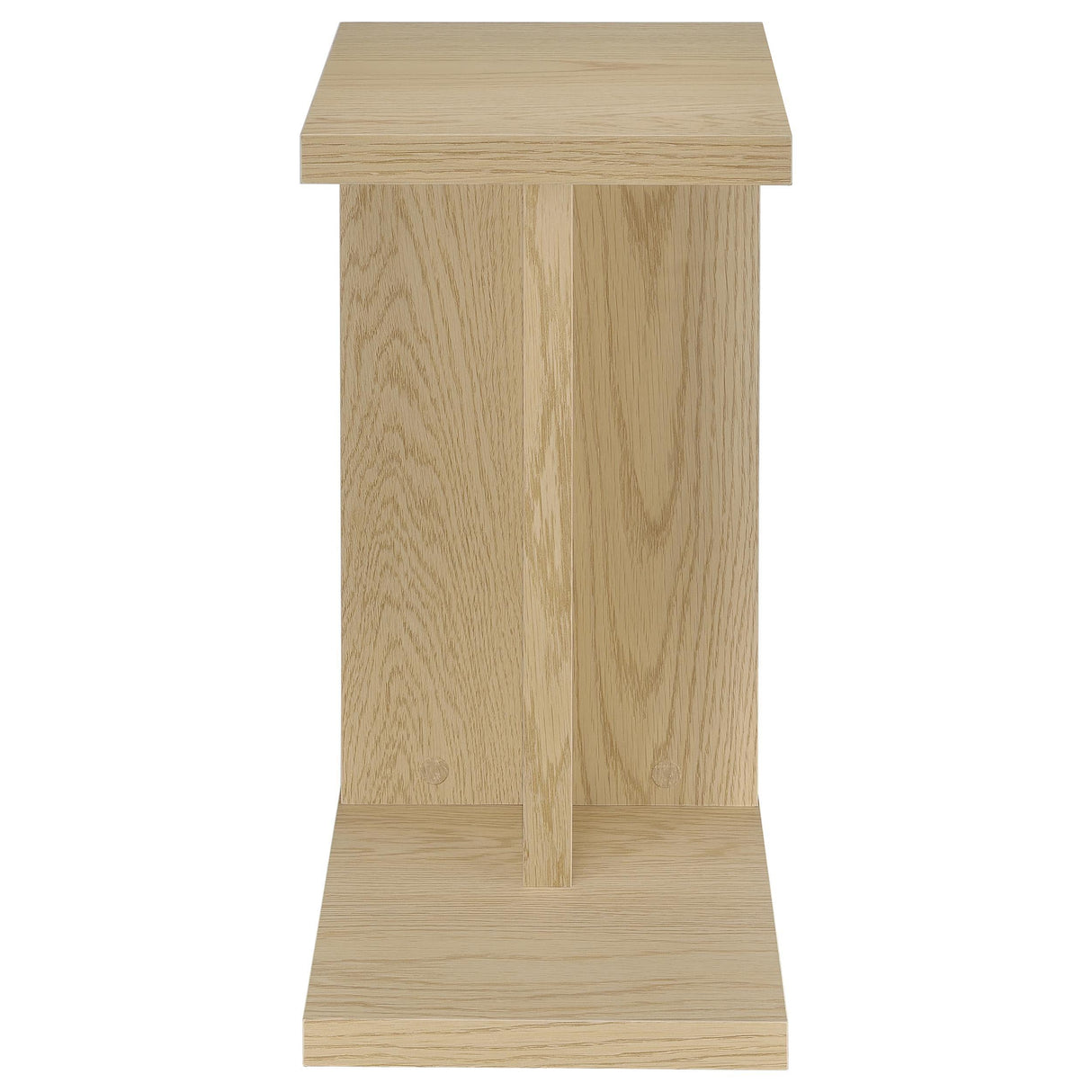 Clower Light Oak Engineered Wood C-Shaped Sofa Side Table by Coaster at Eve Furniture