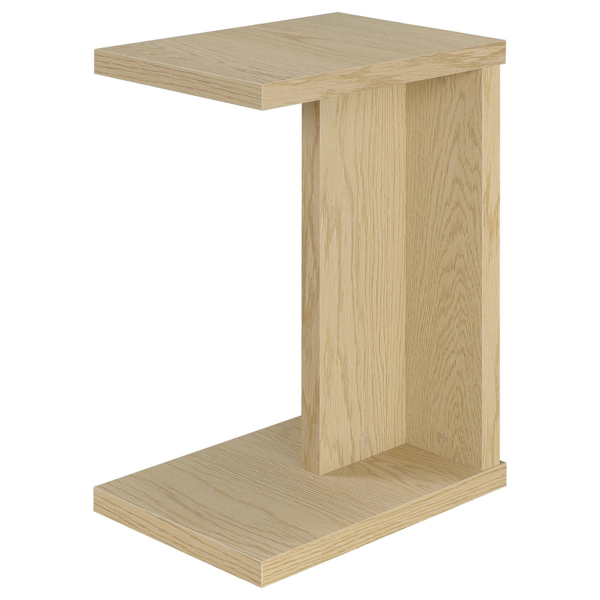Clower Light Oak Engineered Wood C-Shaped Sofa Side Table by Coaster at Eve Furniture