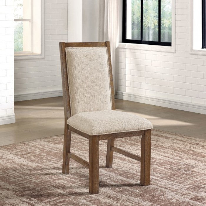 Monclova Rustic Oak/Beige Side Chair by Furniture of America at Eve Furniture