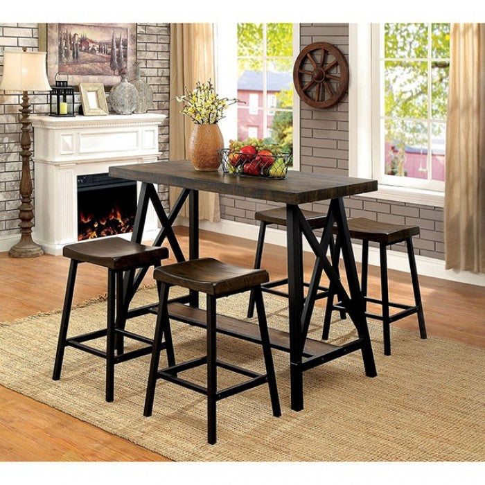 Lainey Weathered Medium Oak/Black Counter Height Table