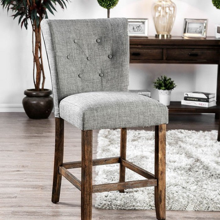 Schoten Gray/Antique Dark Oak Counter Height Chair Set of 2