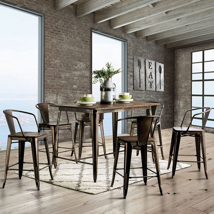 Cooper Dark Bronze/Dark Oak Counter Height Table