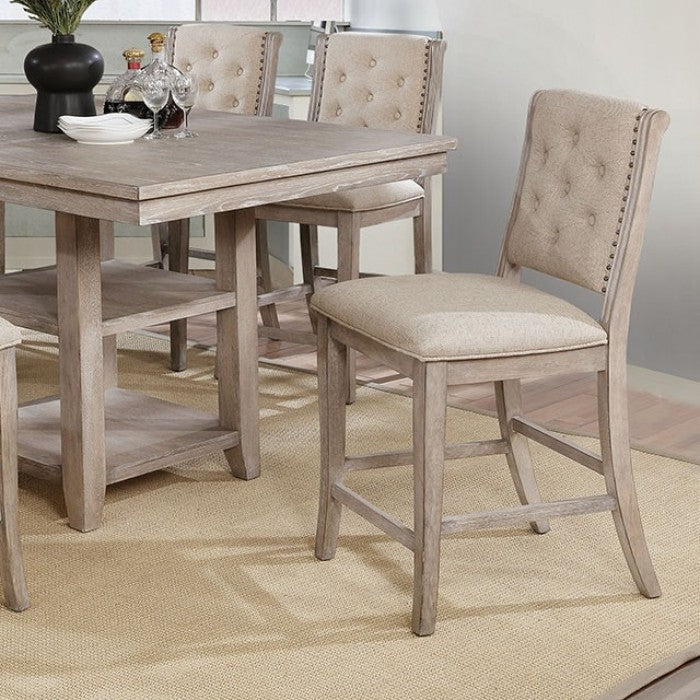 Ledyard Rustic Natural Tone Counter Height Side Chair Set of 2