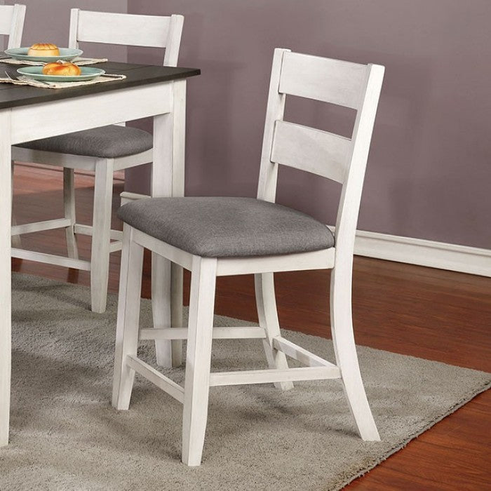 Anadia Antique White/Gray Counter Height Side Chair Set of 2