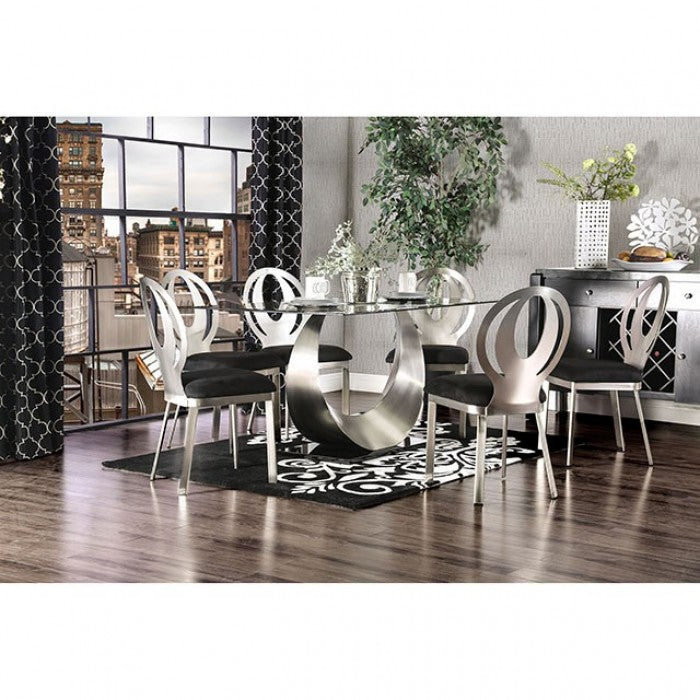 Orla Silver/Black 7-Piece Dining Room Set