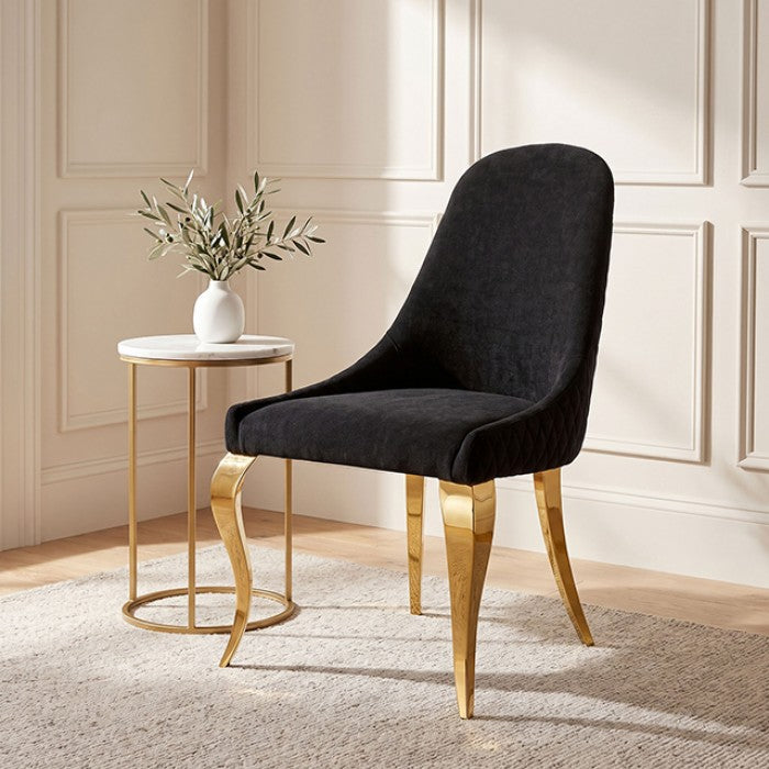 Neuveville Gold/Black Upholstered Side Chair Set of 2