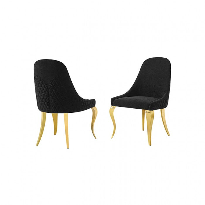 Neuveville Gold/Black Upholstered Side Chair Set of 2