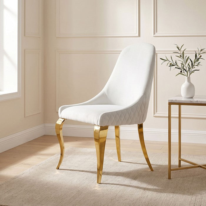 Neuveville Gold/White Upholstered Side Chair Set of 2