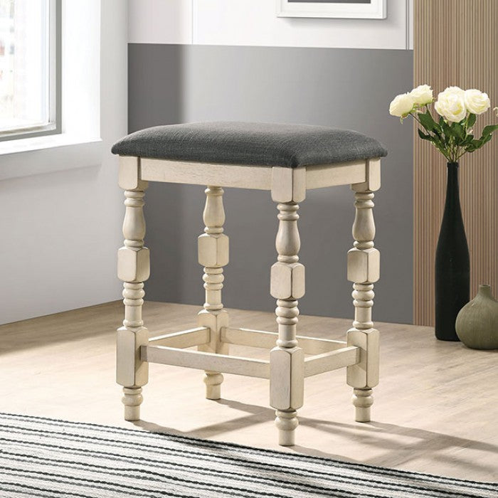 Plymouth Ivory/Dark Gray Counter Height Stool
