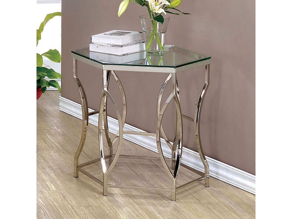 Zola Chrome End Table by Furniture of America at Eve Furniture
