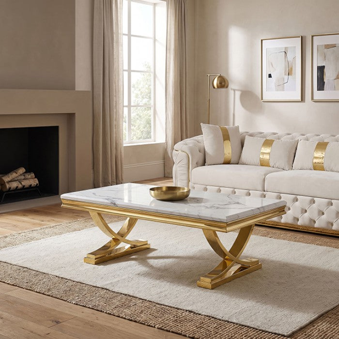 Wettingen Gold/White Coffee Table