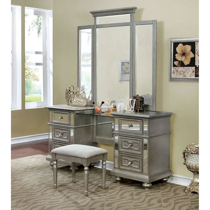 Salamanca Silver Vanity W/ Stool