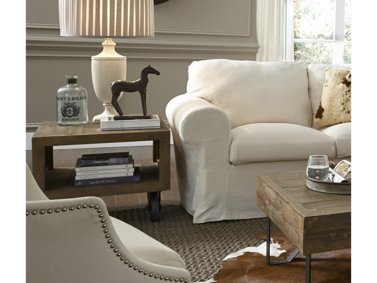 Coalburn Reclaimed Wood Square Side Table in Russett Brown by Modus Furniture at Eve Furniture