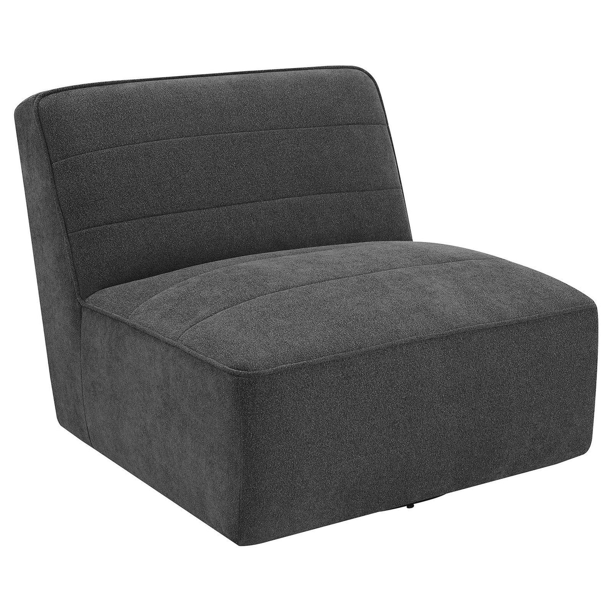 Cobie Dark Charcoal Upholstered Swivel Armless Chair by Coaster at Eve Furniture