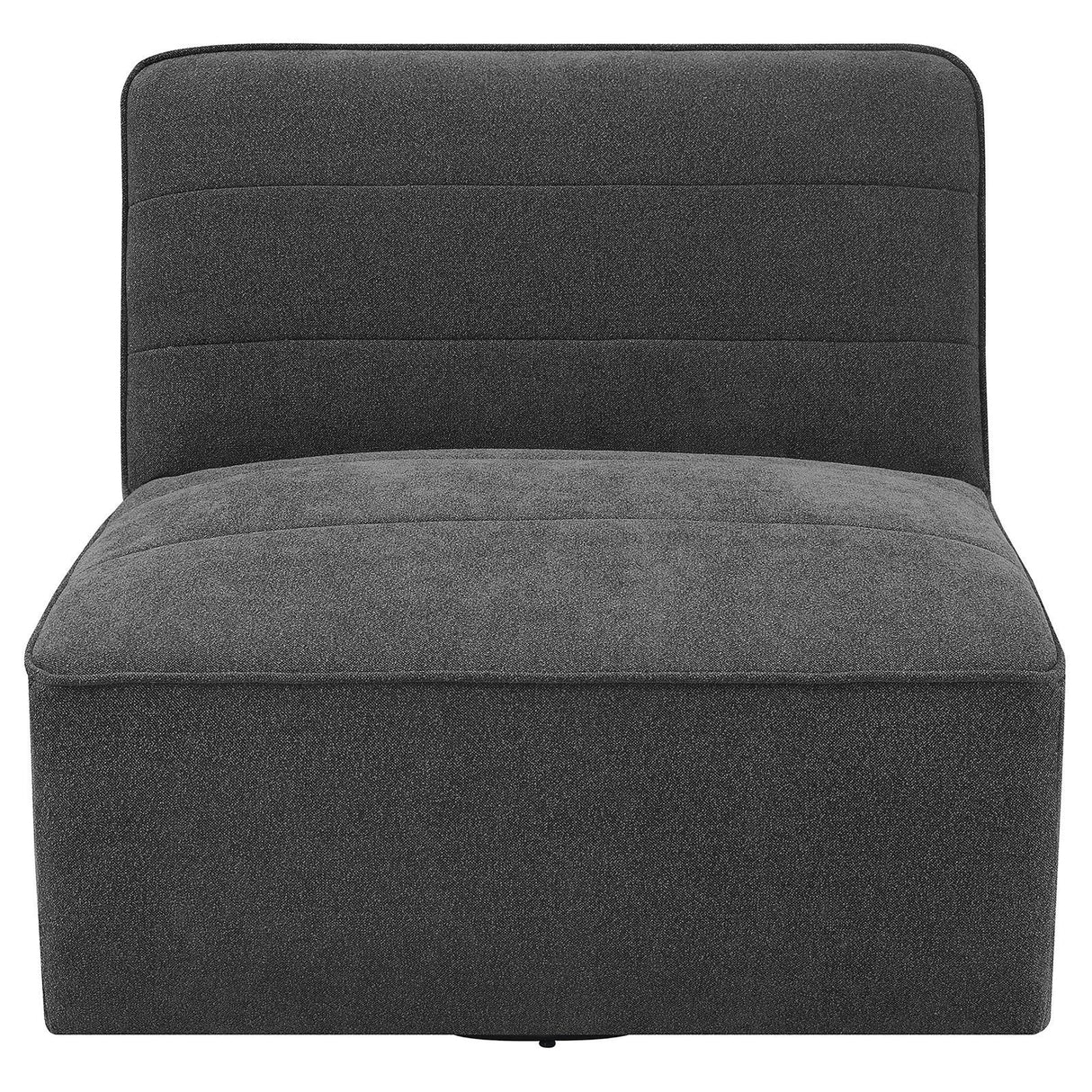Cobie Dark Charcoal Upholstered Swivel Armless Chair by Coaster at Eve Furniture