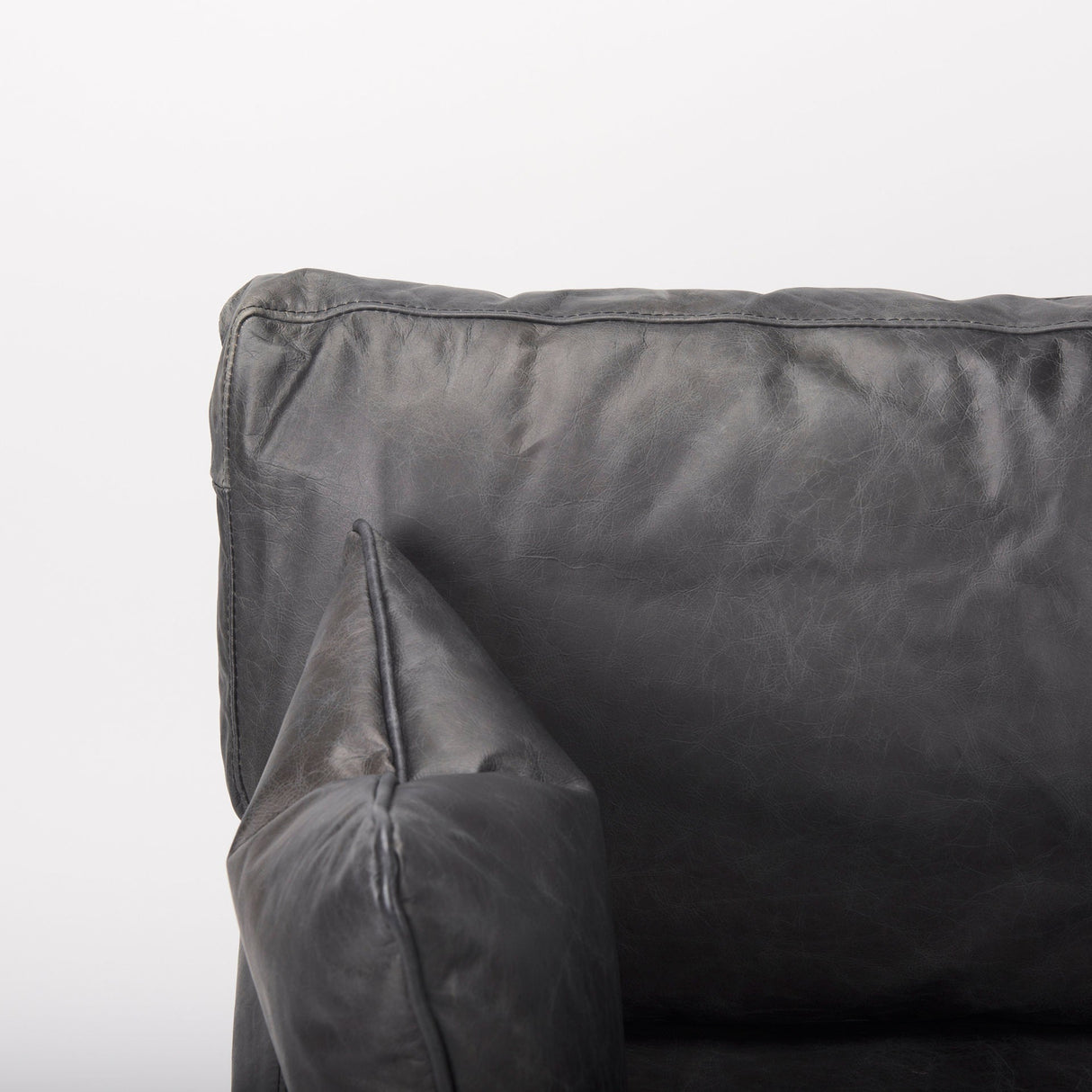 Cochrane 34.5L x 33.0W x 32.5H Black Leather Wrapped Chair by Mercana at Eve Furniture