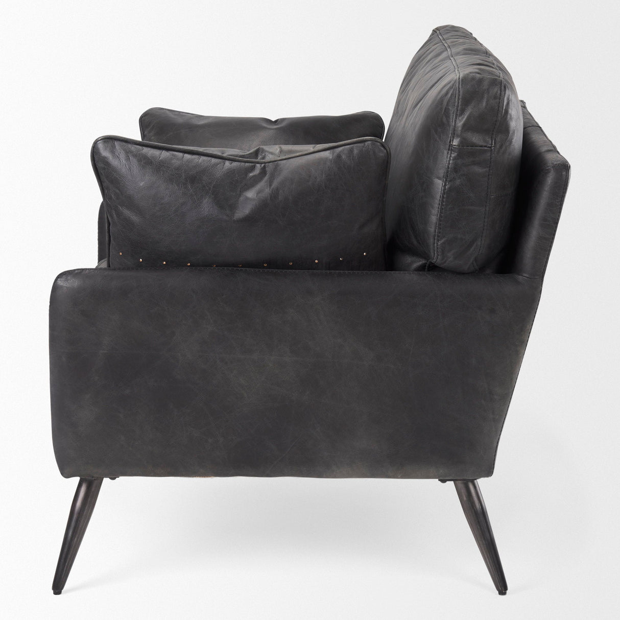 Cochrane Black Leather Wrapped Chair by Mercana at Eve Furniture