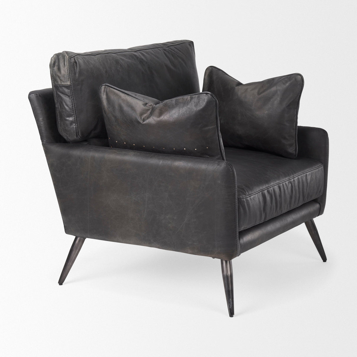 Cochrane Black Leather Wrapped Chair by Mercana at Eve Furniture