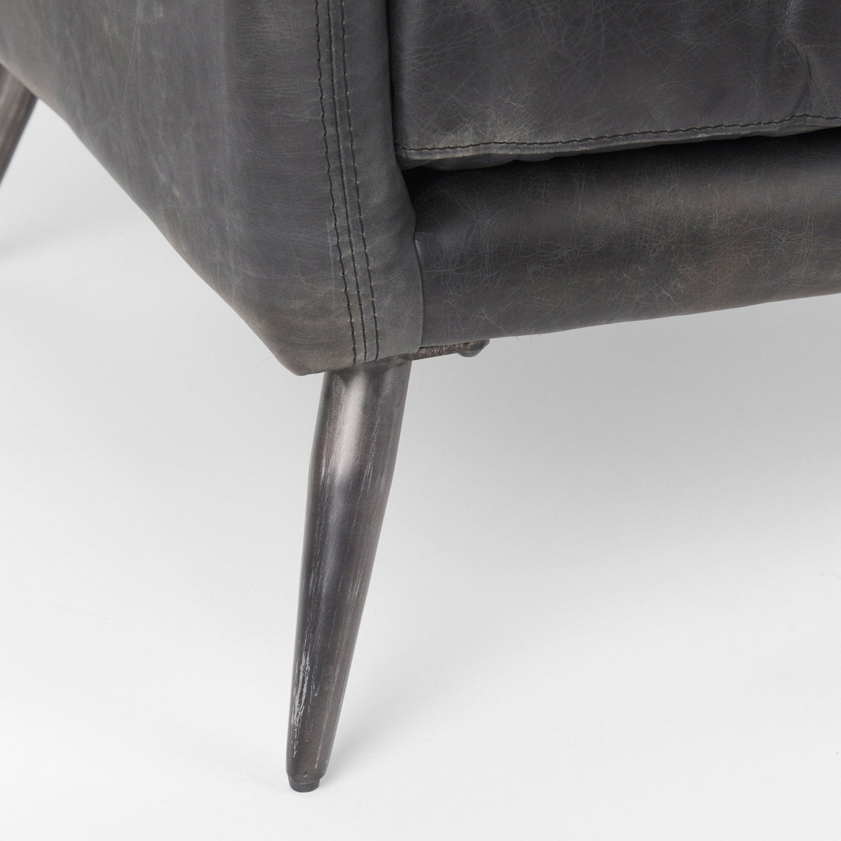 Cochrane Black Leather Wrapped Chair by Mercana at Eve Furniture
