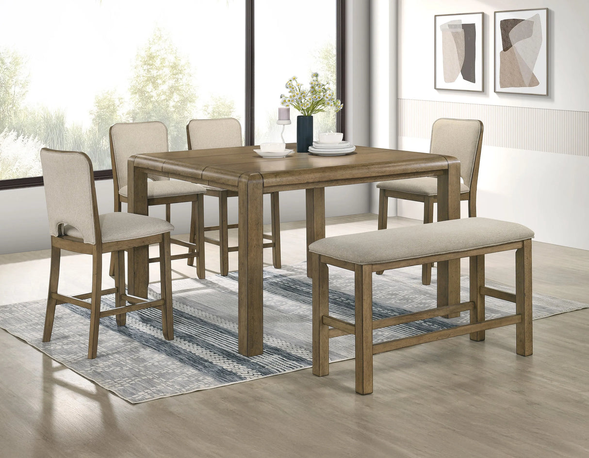 Cockrell Brown and Beige Counter Height Bench by Crown Mark at Eve Furniture
