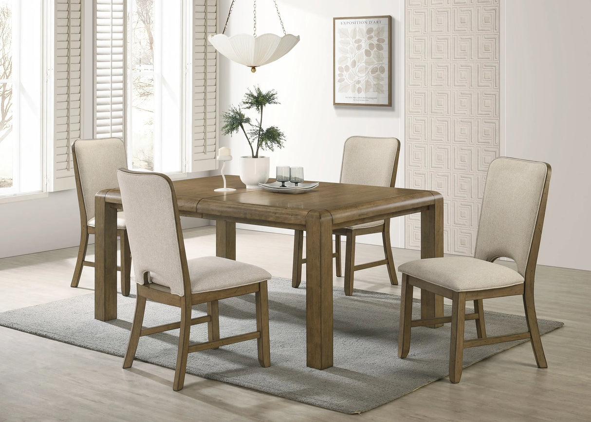 Cockrell Brown and Beige Dining Table with 18"Leaf by Crown Mark at Eve Furniture