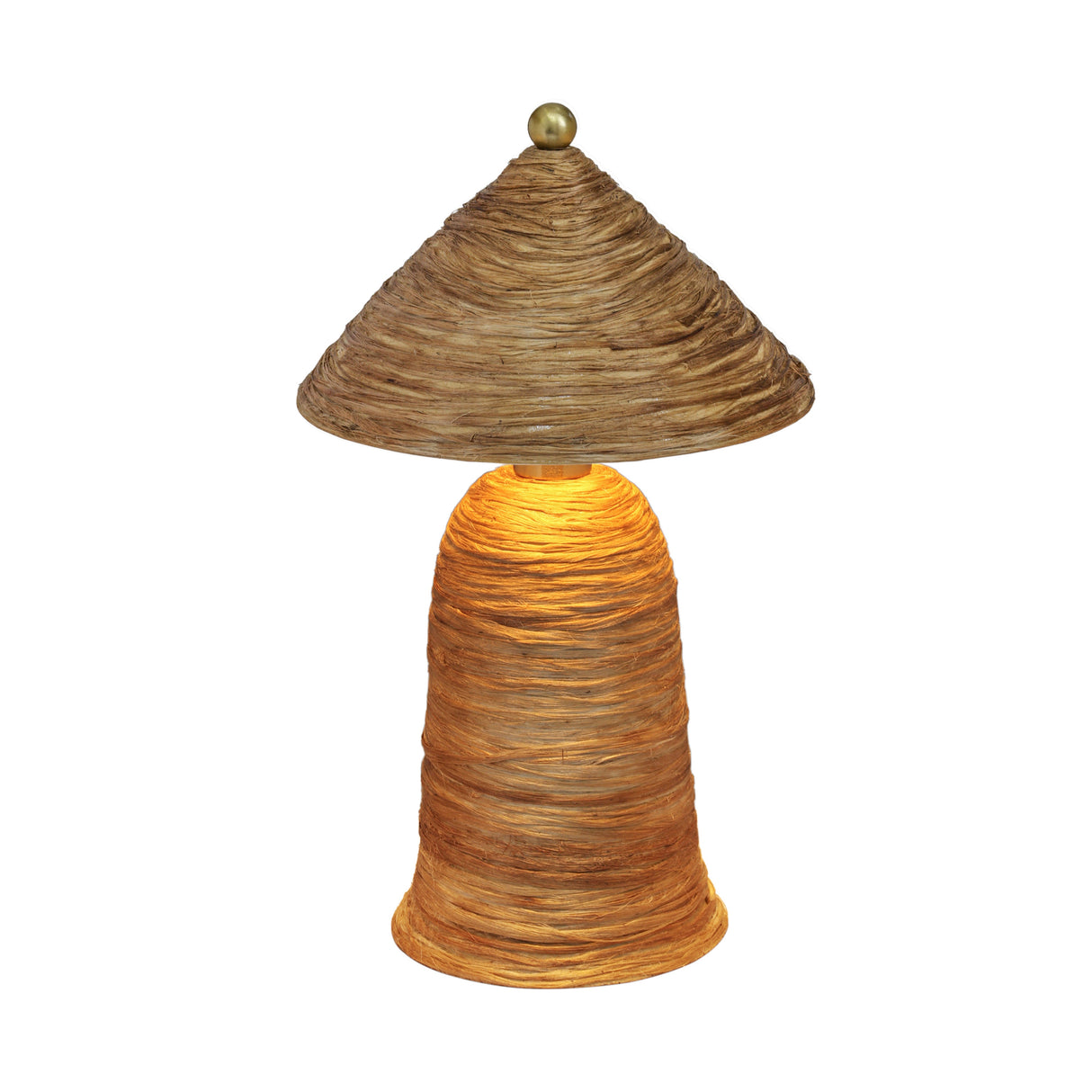 Coco Natural Coconut Fiber Pointed Table Lamp by TOV Furniture at Eve Furniture