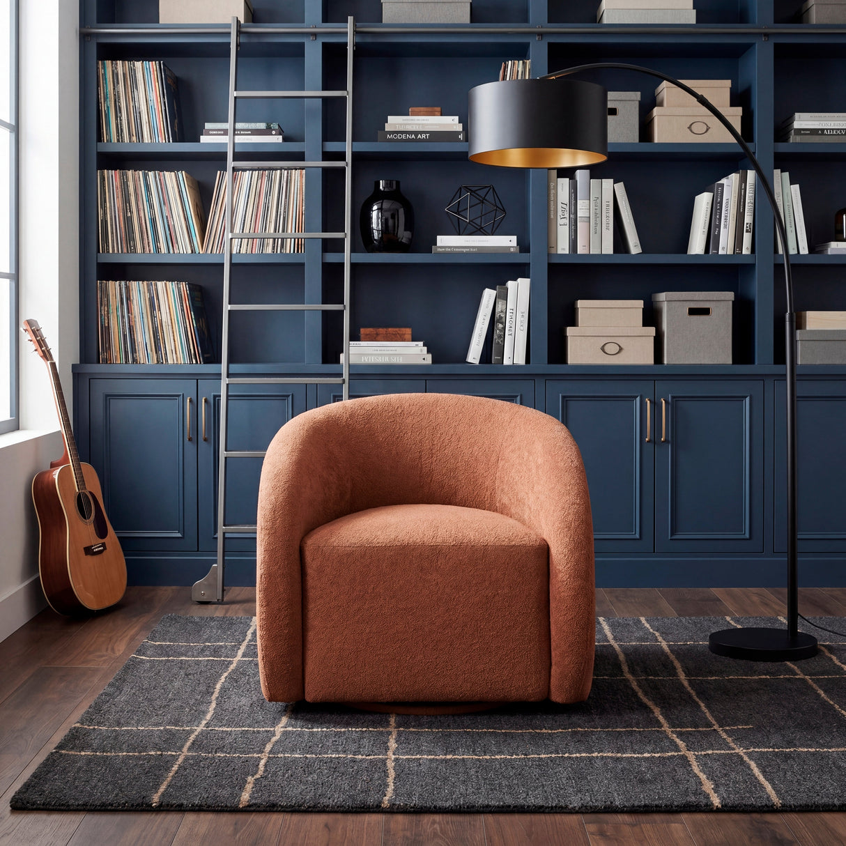 Cocoon Rust Swivel Chair by Homelegance at Eve Furniture