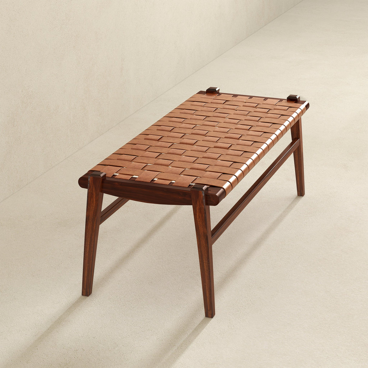 Cody Tan Leather Bench by Ashcroft Furniture at Eve Furniture