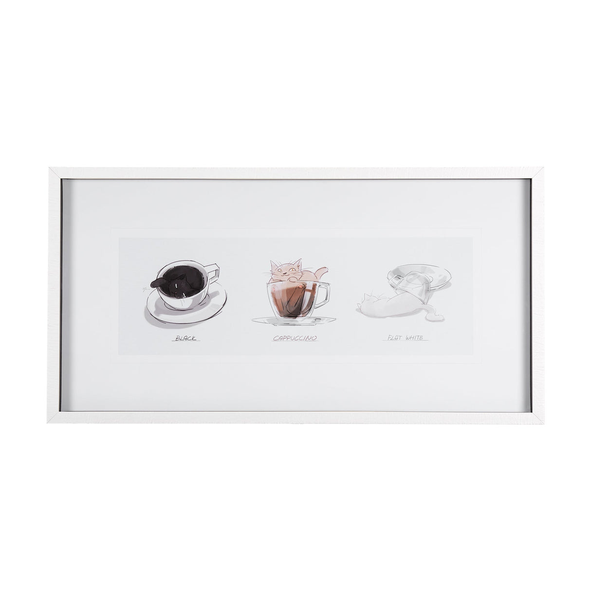 Coffee Cat by Mercana Studio a Framed Art Print Matted under Glass by Mercana at Eve Furniture