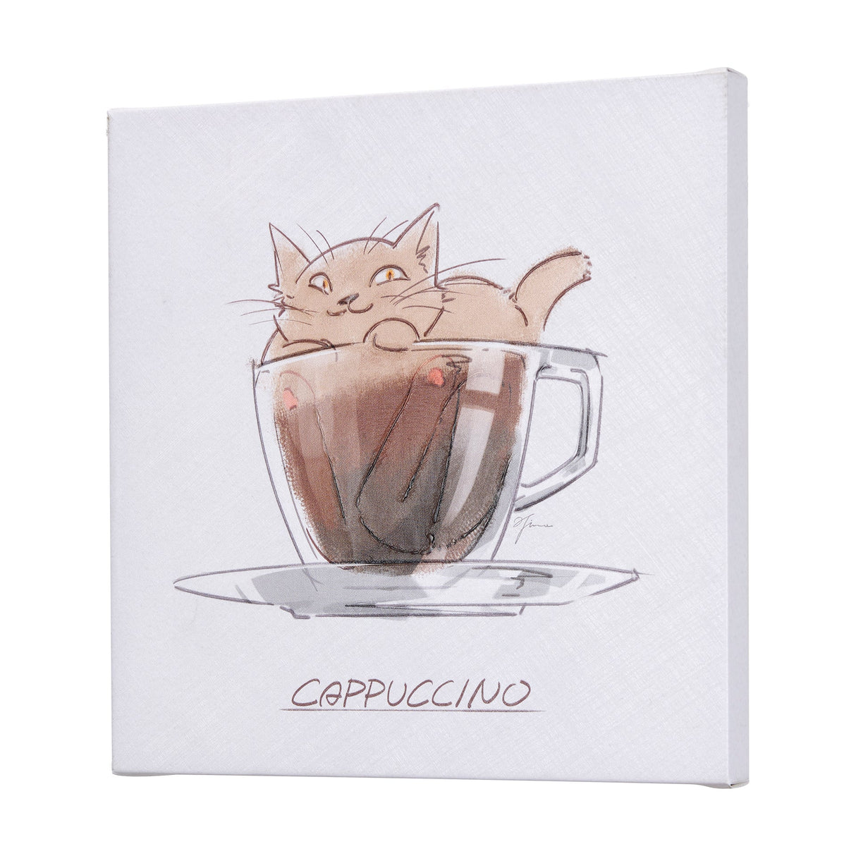 Coffee Cat II by Mercana Studio a Hand Embellished Textured Canvas by Mercana at Eve Furniture