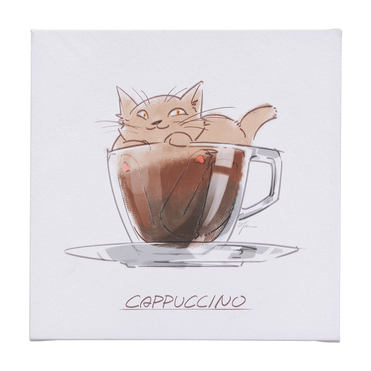 Coffee Cat II by Mercana Studio a Hand Embellished Textured Canvas by Mercana at Eve Furniture