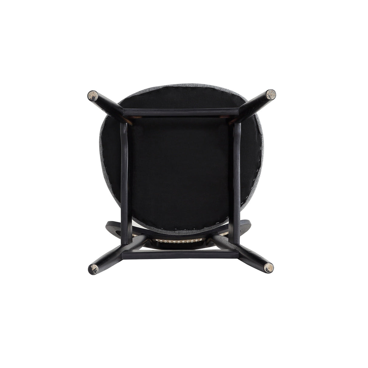 Colbert Dining Chair in Black and Cane with Grey Upholstered Seating (set of 2) by Manhattan Comfort at Eve Furniture