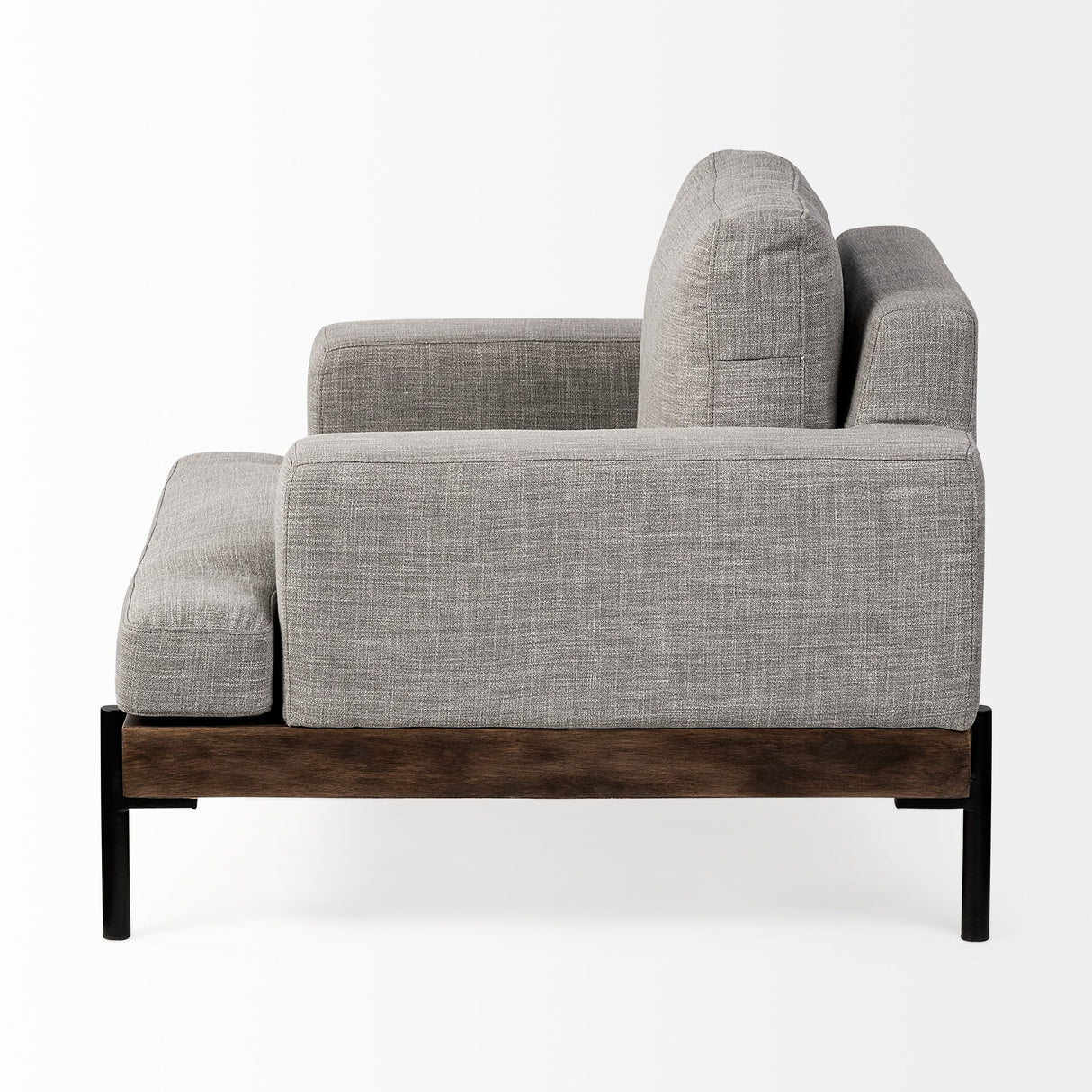 Colburne I Gray Fabric W/ Wood and Iron Frame Accent Chair by Mercana at Eve Furniture
