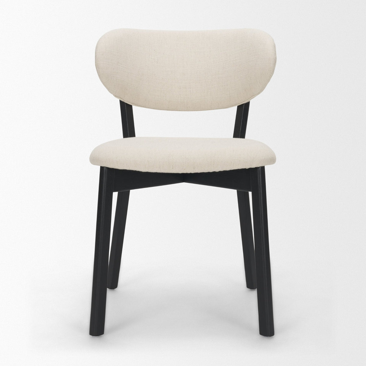 Cole Open Back Dining Side Chair | Natural Linen w/ Dark Wood, Set of 2 by Mercana at Eve Furniture