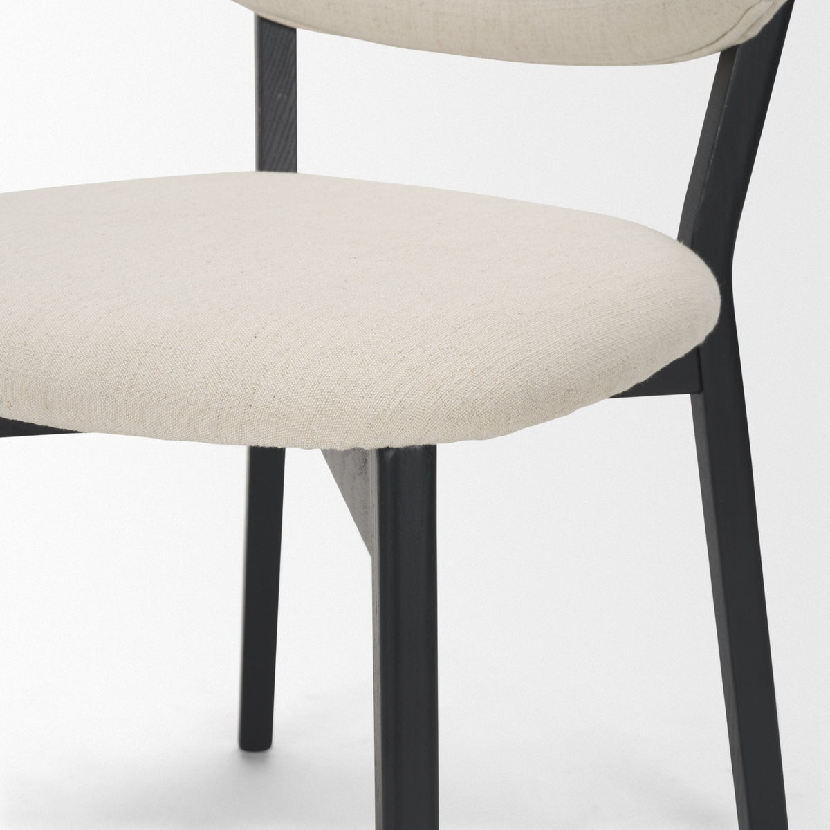 Cole Open Back Dining Side Chair | Natural Linen w/ Dark Wood, Set of 2 by Mercana at Eve Furniture