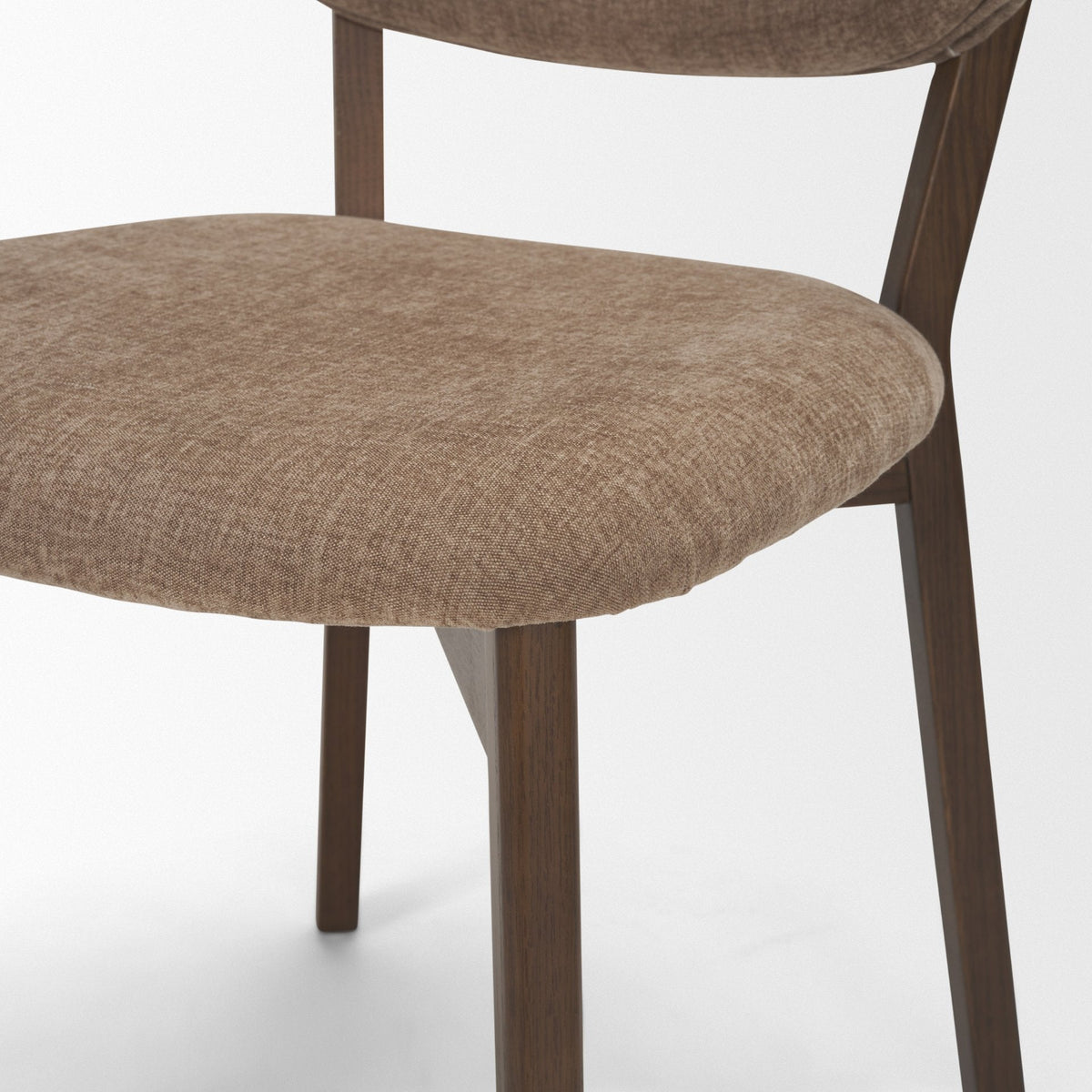 Cole Open Back Dining Side Chair | Stonewashed Latte Fabric w/ Wood, Set of 2 by Mercana at Eve Furniture