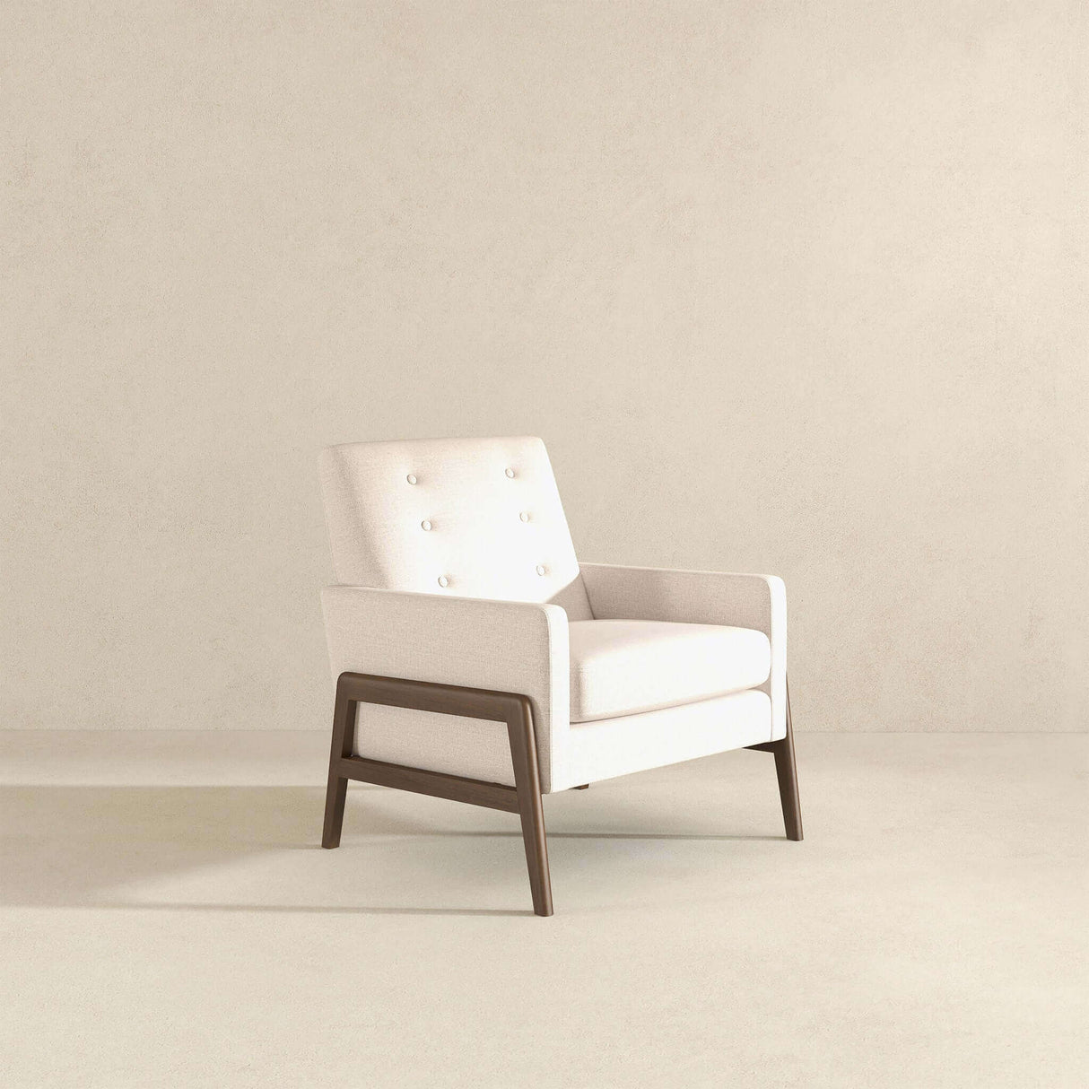 Cole Solid Wood Beige Velvet Lounge Chair by Ashcroft Furniture at Eve Furniture