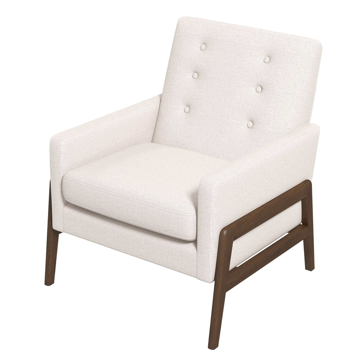 Cole Solid Wood Beige Velvet Lounge Chair by Ashcroft Furniture at Eve Furniture
