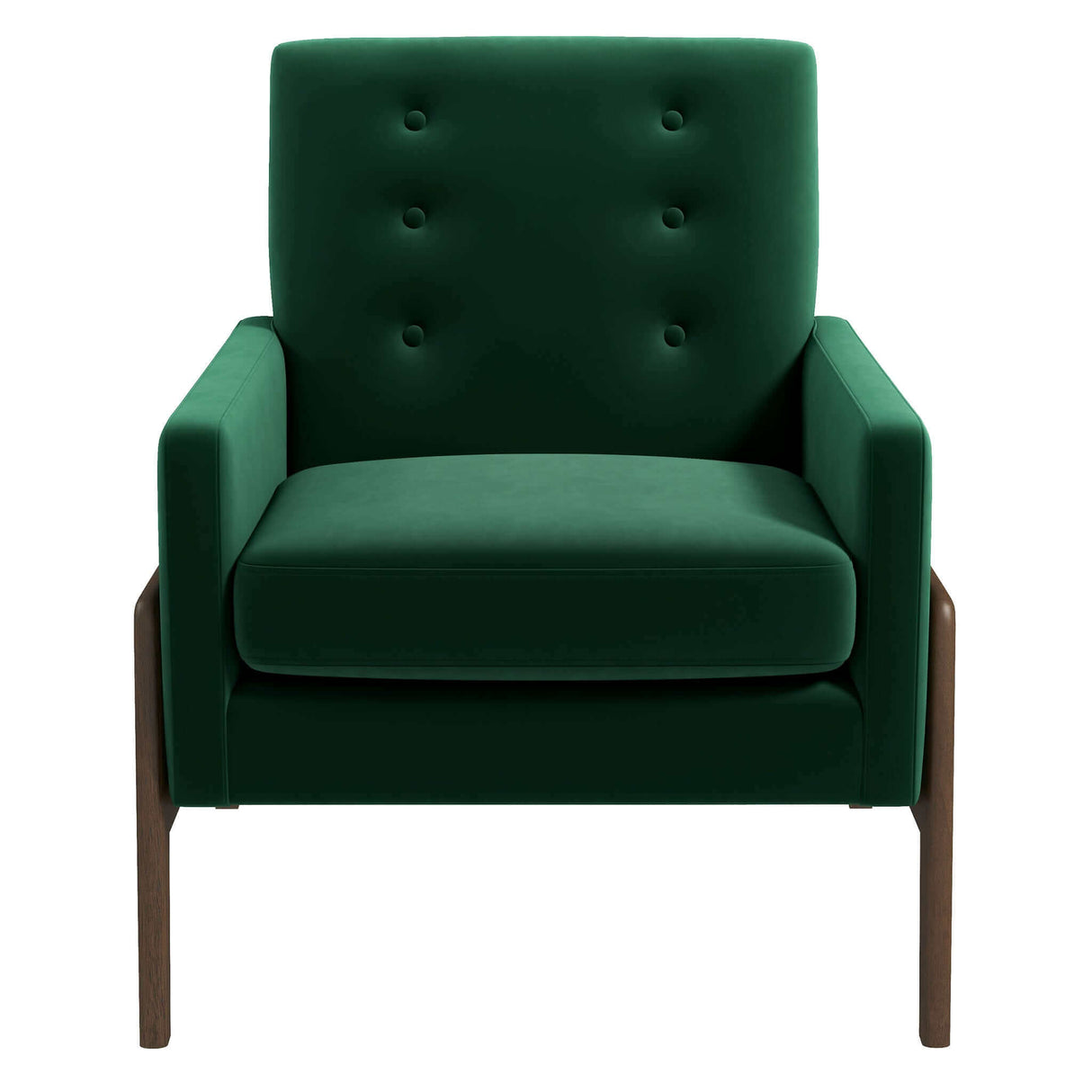 Cole Solid Wood Green Velvet Lounge Chair by Ashcroft Furniture at Eve Furniture