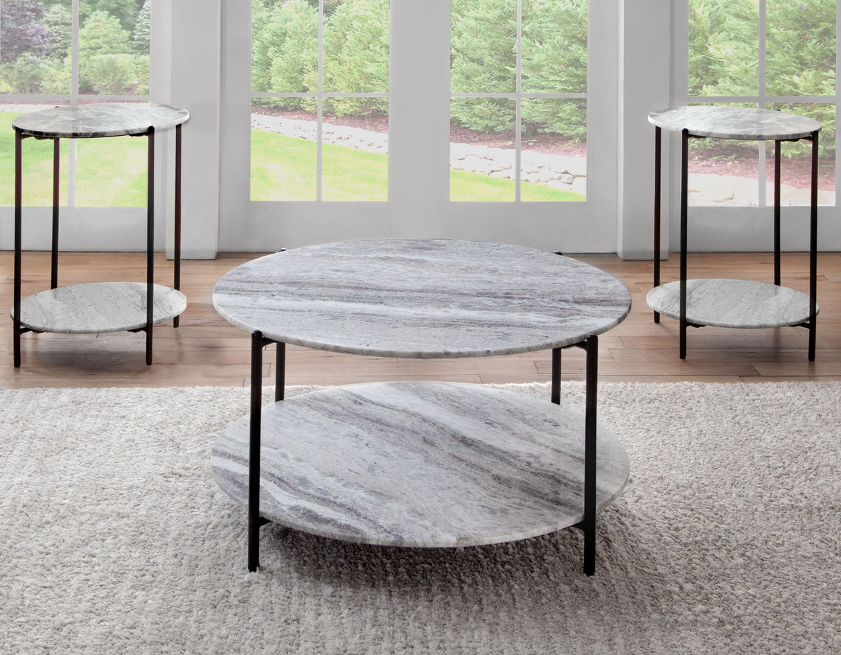 Coleen Sanwar 3-Piece Green Marble Top Table Set by Steve Silver at Eve Furniture