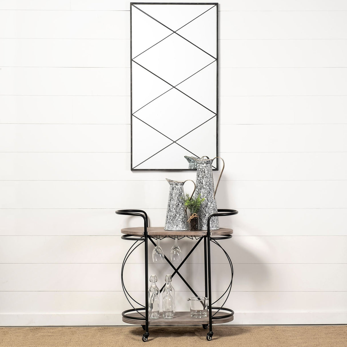 Colette Large Black/White Patterned Vase by Mercana at Eve Furniture