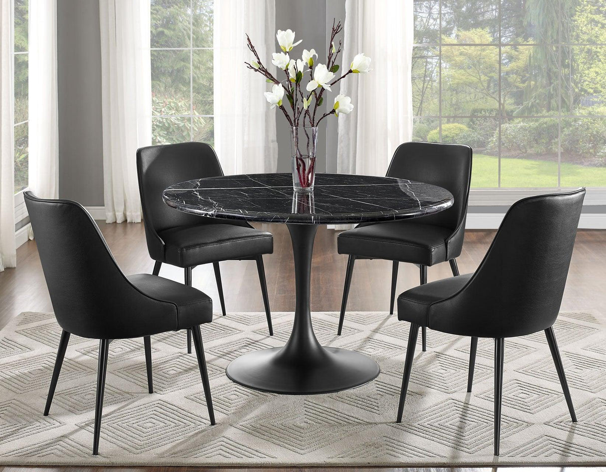 Colfax, Black Leatherette Side Chair, Set of 2 by Steve Silver at Eve Furniture